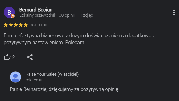 Opinia klienta