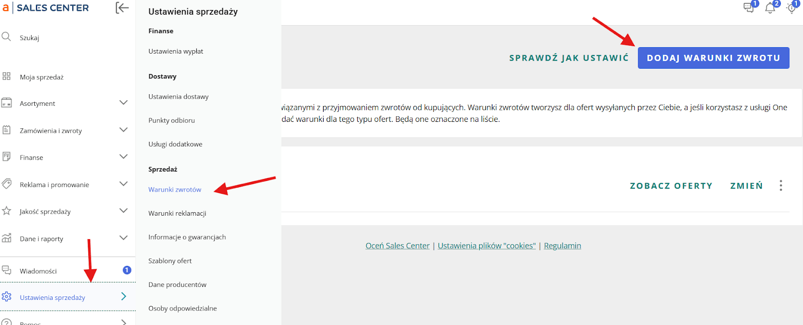 Warunki zwrotów
