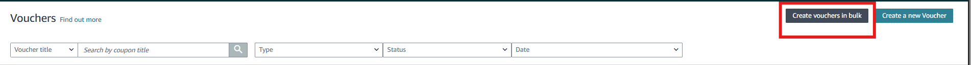 Kliknij przycisk Create vouchers in bulk