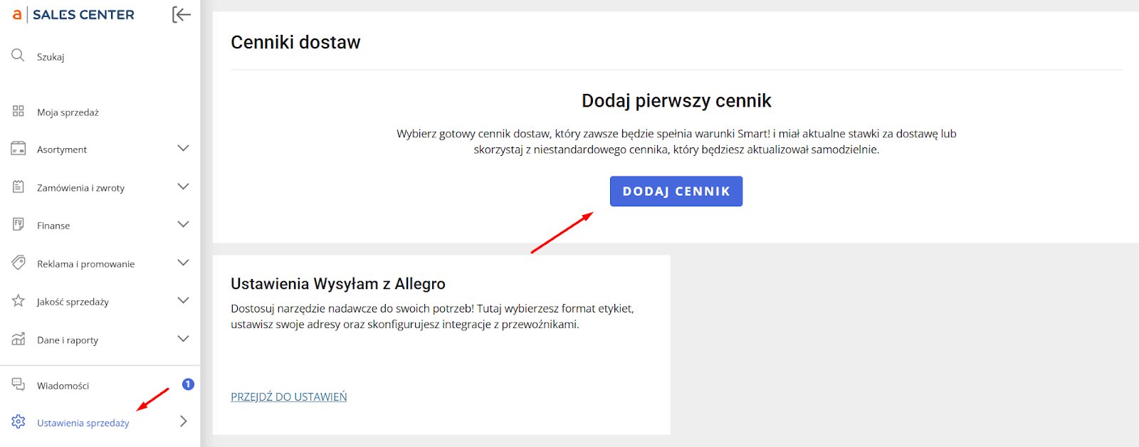 Dodaj cennik dostaw