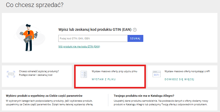Wystawianie aukcji masowo za pomocą pliku