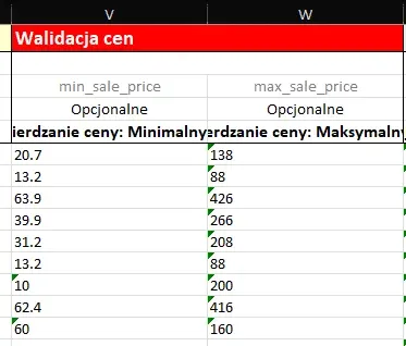 WALIDACJA CEN