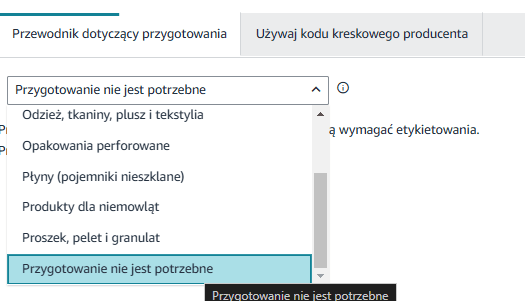 Szczegóły dotyczące pakowania
