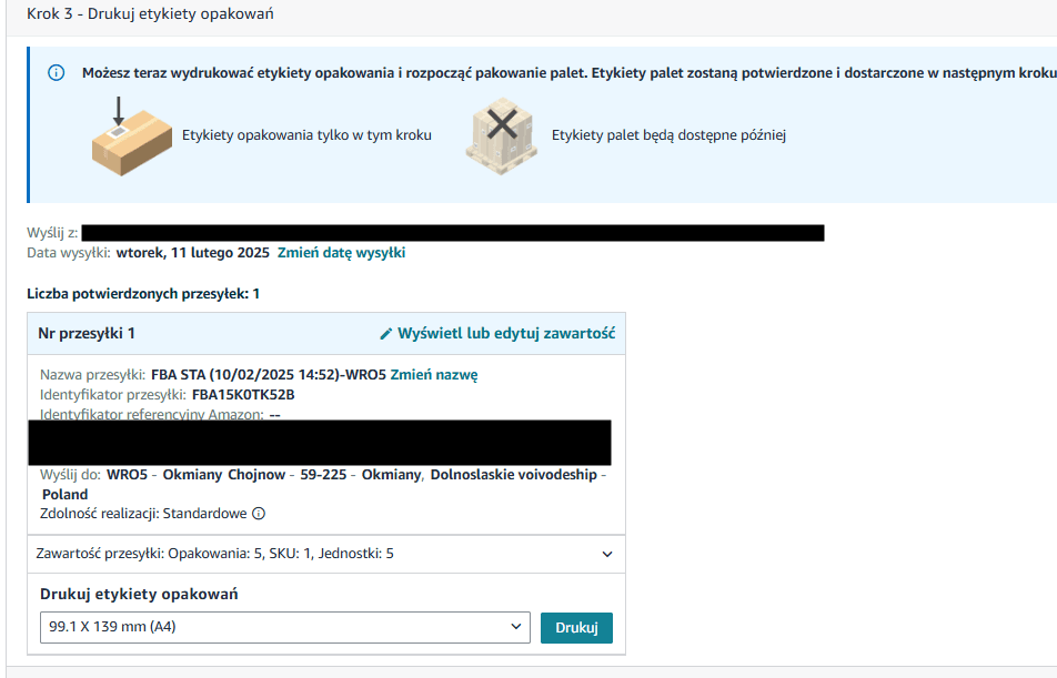 Klikamy "Drukuj", pobieramy i drukujemy etykiety